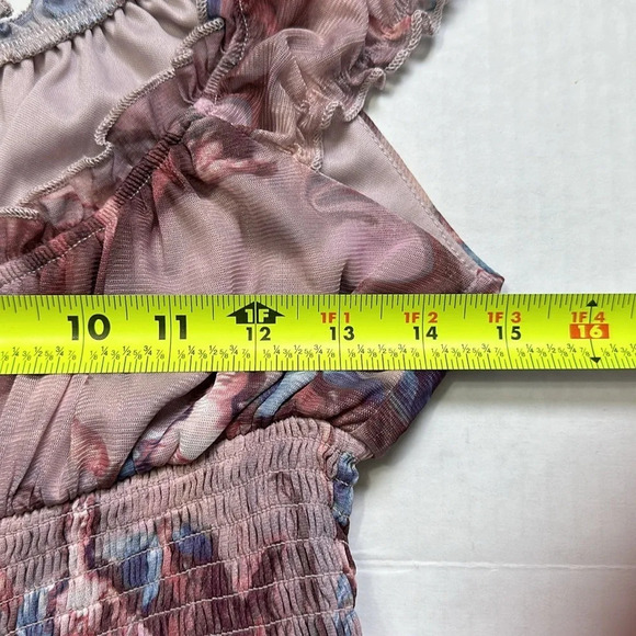 Urban Outfitters Rosie Mesh Romper Renaissance Pink Womens Size Small - Picture 11 of 15